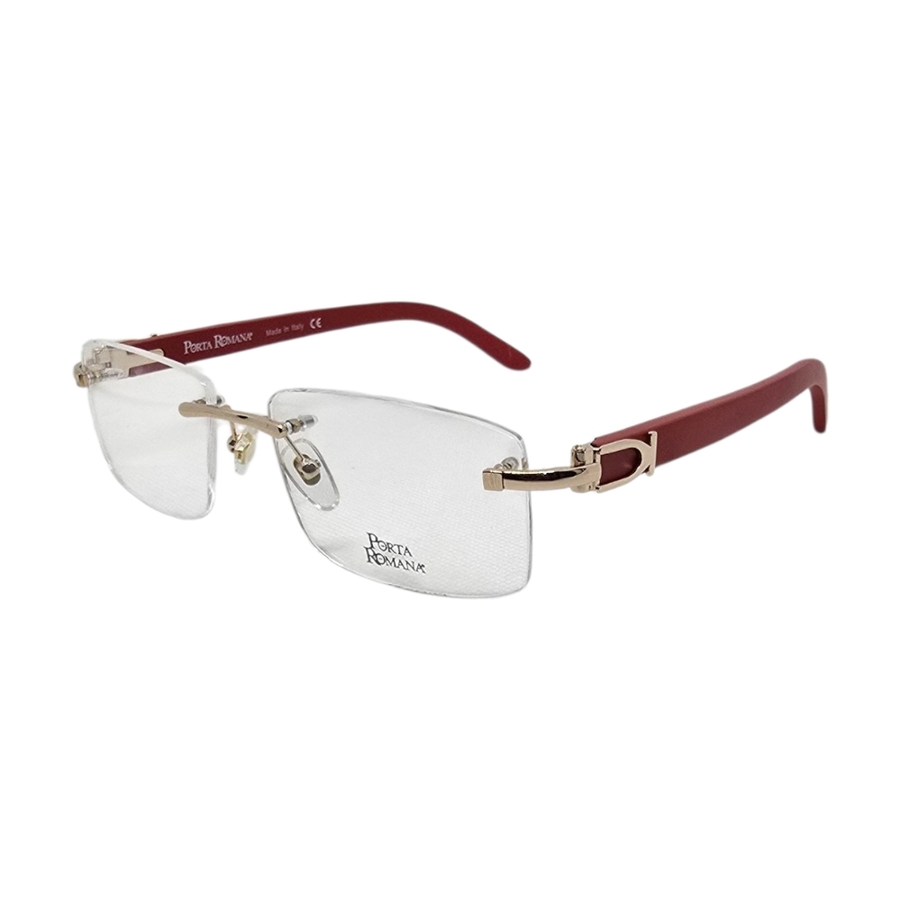 Porta Romana Red WOOD Eyeglasses with Case - Picture 2 of 8